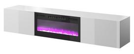 elektriniai zidiniai - TV staliukas Cama Meble Slide, blizgi balta (Gloss White), 200 cm x 40 cm x 37 cm - 1 nuotrauka