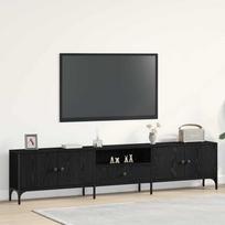 TV staliukas vidaXL su stalčiumi juodas (Black), 200 x 25 x 44 cm