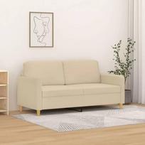 vidaXL Dvivietė sofa, kreminė (Cream), 140 cm, audinys