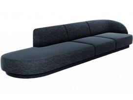 Micadoni Home Miley modulinė sofa, tamsiai mėlyna (Dark Blue), kairinė, 302 x 85 cm x 74 cm