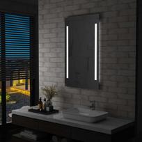 vidaXL Sieninis vonios kambario veidrodis su LED, 60 cm x 100 cm