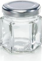 stikliniai indeliai - Leifheit 103208 Šešiakampis stiklainis, 47 ml, skaidri - 1 nuotrauka