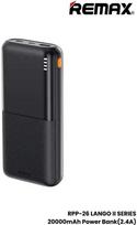 powerbank 20000mah - Remax RPP-26 20000mAh Juodas (Black) - 1 nuotrauka