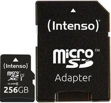 atminties korteles sd gb - Intenso Premium 256GB microSDXC UHS-I Class 10 + SD Adapter - 1 nuotrauka