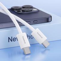 usb duomenu - Baseus Superior Series 2 USB-C į USB-C duomenų kabelis 30W 2m Baltas (White) - 4 nuotrauka