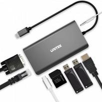 usb c 100w laidas - Unitek D1019B USB-C Hub 8W1 USB-C 3.1, PD 100W, D1019B - 2 nuotrauka