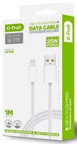 lightning usb a laidas - D-Fruit cable USB-A - Lightning 1m, white (DF106) | 50481 - 1 nuotrauka