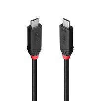 usb type c laidas 2 m - CABLE USB4 240W TYPE C 1M/BLACK LINE 37001 LINDY - 1 nuotrauka