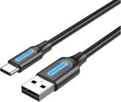 usb type c laidas 2 m - CABLE USB-C TO USB2.0/0.5M BLACK COKBD VENTION - 1 nuotrauka