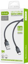 hdmi 1m laidas - D-Fruit cable USB-A - USB-C 1m, grey (DF441C) | 50473 - 1 nuotrauka