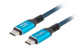 kabelis 240w - Lanberg USB-C M/M 4.0 CABLE 240W 8K 60HZ | CA-CMCM-44CU-0005-BK - 1 nuotrauka