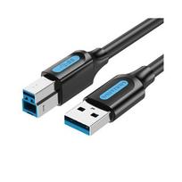 usb b laidas 3m - CABLE USB2.0 MALE TO MALE/3M BLACK COQBI VENTION - 1 nuotrauka