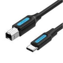 type 2 kabelis - CABLE USB-C TO USB 2.0B/2M BLACK CQUBH VENTION - 1 nuotrauka