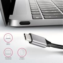 usb c 100w laidas - Axagon Multi port USB 3.2 Gen 1 hub. HDMI, four USB-A outputs and Power Delivery. Kabel USB-C 20cm. | HMC-6H4A - 1 nuotrauka