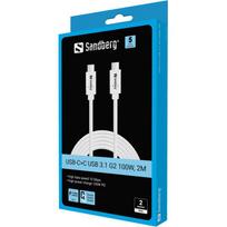 usb 100w laidas - SANDBERG USB-C>C USB 3.1 G2 100W 2M | 136-54 - 1 nuotrauka