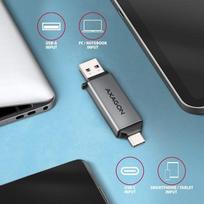 sd card usb c reader - Axagon CRE-DAC External, Type-C Type-A 2-slot SD/microSD - 4 nuotrauka