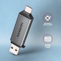 sd card usb c reader - Axagon CRE-DAC External, Type-C Type-A 2-slot SD/microSD - 5 nuotrauka