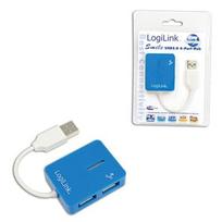 10 usb sakotuvas - Logilink Smile USB 2.0 Hub 4-port Blue - 2 nuotrauka