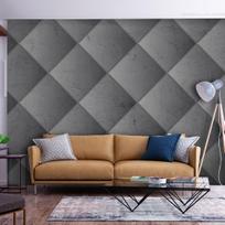 Fototapetas Artgeist Grey Symmetry - Geometric Pattern In Concrete Pattern With Light Joints, 315 cm x 315 cm