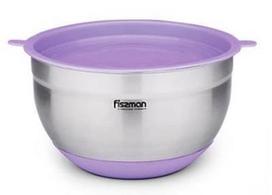 Fissman Mixing Bowl With Silicone Bottom And Pe Lid 20x12cm Purple