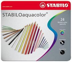 Stabilo Aquacolor Watercolor Pencils Metal Box 24pcs