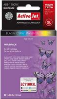 Rašalinio spausdintuvo kasetė ActiveJet ABB-1100NX 4 x Cartridges 29ml Black + 19.5ml Cyan Magenta Yellow