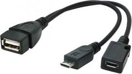 micro usb cable - Gembird Adapter USB-micro to USB 0.15m Black - 1 nuotrauka