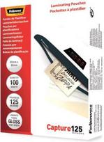 laminavimo plevele - Laminavimo plėvelė Fellowes Capture 125, 125 μm x 95 mm x 65 mm, 100 vnt. - 1 nuotrauka