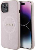 Guess "Saffiano MagSafe iPhone 15 Plus" Pink