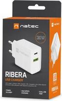 NATEC Charger Ribera USB-A USB-C PD 20W | NUC-2061
