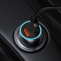 baseus car charger - Baseus Golden Contactor Pro car charger, 2x USB, QC SCP, 40W (gray) - 1 nuotrauka