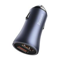 baseus car charger - Baseus Golden Contactor Pro car charger, 2x USB, QC SCP, 40W (gray) - 5 nuotrauka