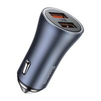 baseus car charger - Baseus Golden Contactor Pro car charger, 2x USB, QC SCP, 40W (gray) - 6 nuotrauka