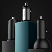 baseus car charger - BASEUS 12-24V 2xUSB 4.8A, juodas - 5 nuotrauka