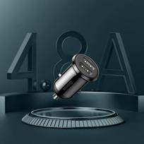 baseus car charger - BASEUS 12-24V 2xUSB 4.8A, juodas - 6 nuotrauka