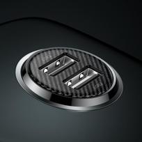 baseus car charger - BASEUS 12-24V 2xUSB 4.8A, juodas - 9 nuotrauka