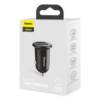baseus car charger - BASEUS 12-24V 2xUSB 4.8A, juodas - 11 nuotrauka