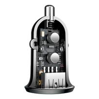 baseus car charger - BASEUS 12-24V 2xUSB 4.8A, juodas - 13 nuotrauka