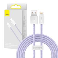 usb lightning laidas baseus - Baseus Dynamic cable USB to Lightning 2.4A 2m Purple - 1 nuotrauka