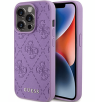 deklas iphone 15 pro guess - Guess "Leather 4G Stamped iPhone 15 Pro Max" Light Purple - 1 nuotrauka