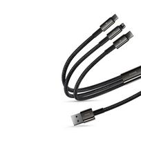 usb a to lightning iphone - Baseus 3in1 Tungsten Gold USB to micro USB + USB-C + Lightning 1.5m Black - 2 nuotrauka