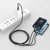 usb a to lightning iphone - Baseus 3in1 Tungsten Gold USB to micro USB + USB-C + Lightning 1.5m Black - 3 nuotrauka