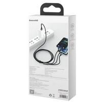 usb a to lightning iphone - Baseus 3in1 Tungsten Gold USB to micro USB + USB-C + Lightning 1.5m Black - 5 nuotrauka