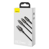 usb a to lightning iphone - Baseus 3in1 Tungsten Gold USB to micro USB + USB-C + Lightning 1.5m Black - 6 nuotrauka