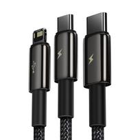 usb a to lightning iphone - Baseus 3in1 Tungsten Gold USB to micro USB + USB-C + Lightning 1.5m Black - 9 nuotrauka
