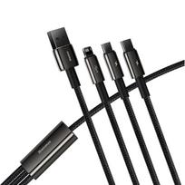 usb a to lightning iphone - Baseus 3in1 Tungsten Gold USB to micro USB + USB-C + Lightning 1.5m Black - 10 nuotrauka