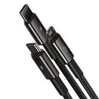 usb a to lightning iphone - Baseus 3in1 Tungsten Gold USB to micro USB + USB-C + Lightning 1.5m Black - 12 nuotrauka