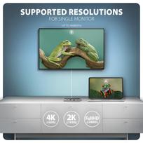 hdmi 2.1 kabelis - AXAGON HMC-8HLSA USB-C 3.2 Gen 1 šakotuvas, 3x USB-A + 4K/30Hz HDMI + SD/microSD, GLAN, garsas, PD 100W, 20 cm USB-C laidas (Pilka) - 2 nuotrauka