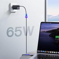 usb c pakrovejas 2m - GaN Ultra 65W 2C1A Kabelis C-C Joyroom TCG01 (juodas) - 2 nuotrauka