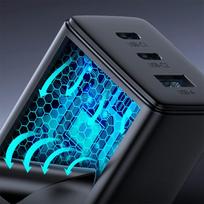 usb c pakrovejas 2m - GaN Ultra 65W 2C1A Kabelis C-C Joyroom TCG01 (juodas) - 6 nuotrauka